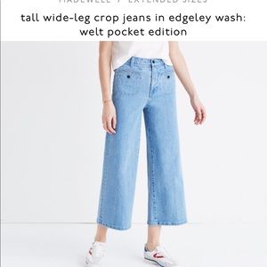 Madewell Tall wide-leg crop jeans in edgeley wash